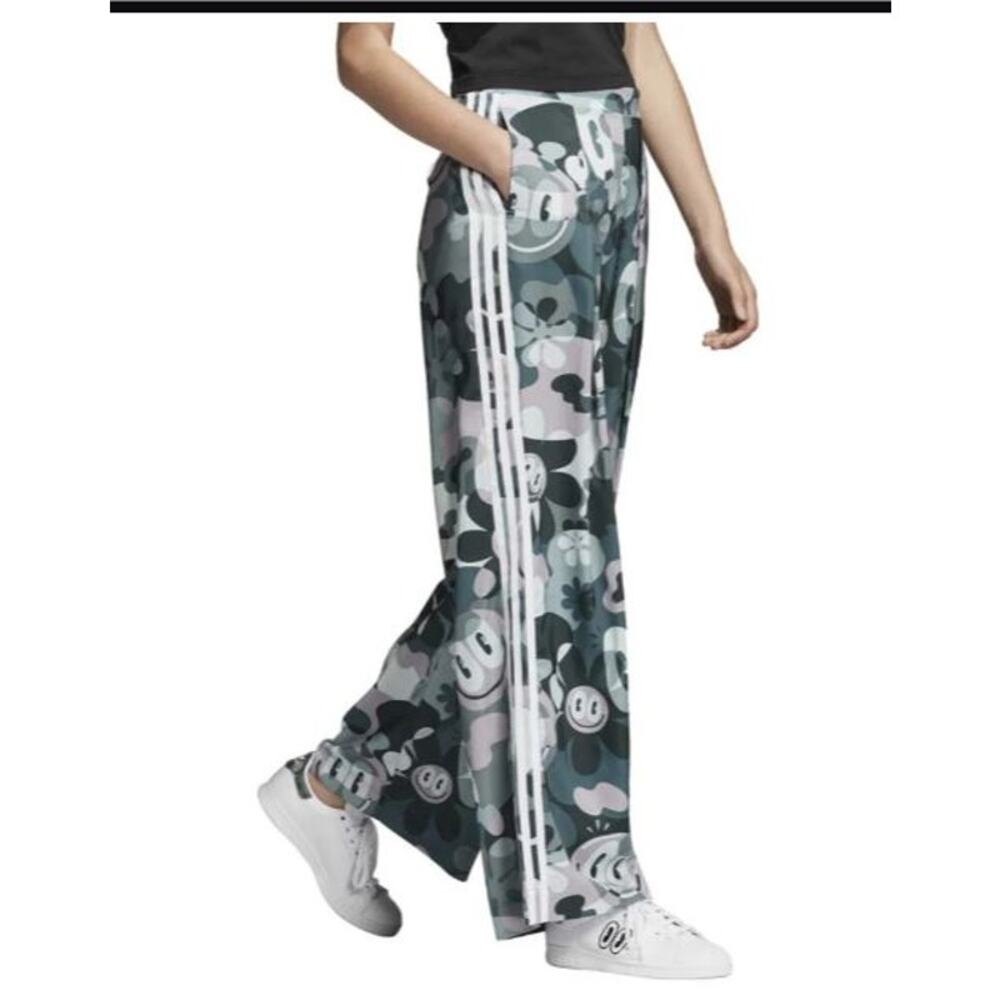 Adidas Originals X Hattie Stewart Wide Leg Track Pants XS Flare Cartoon Camo - Picture 10 of 13